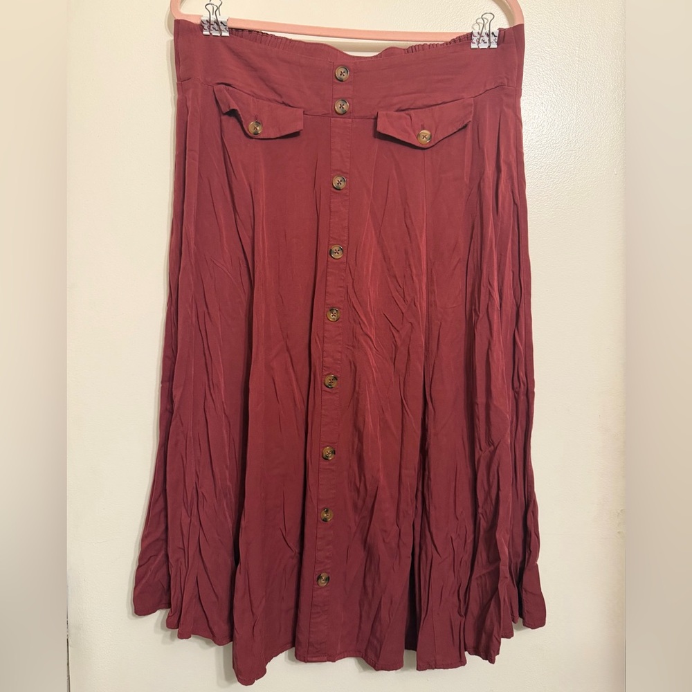 Torrid Faux Button-Front Midi Skirt